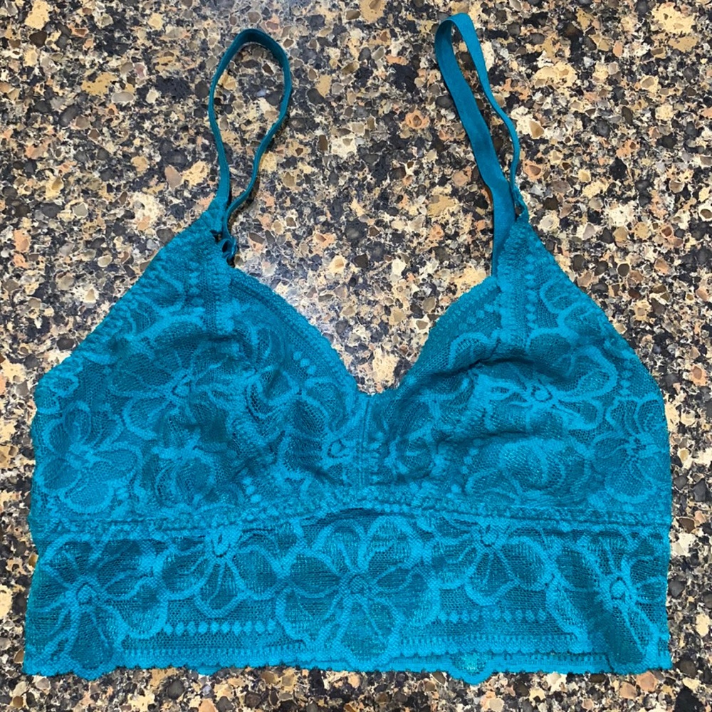 Pink by Victoria Secret teal lace bralette
